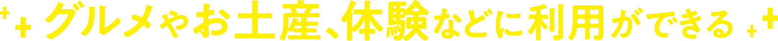 グルメやお土産、体験などに利用ができる